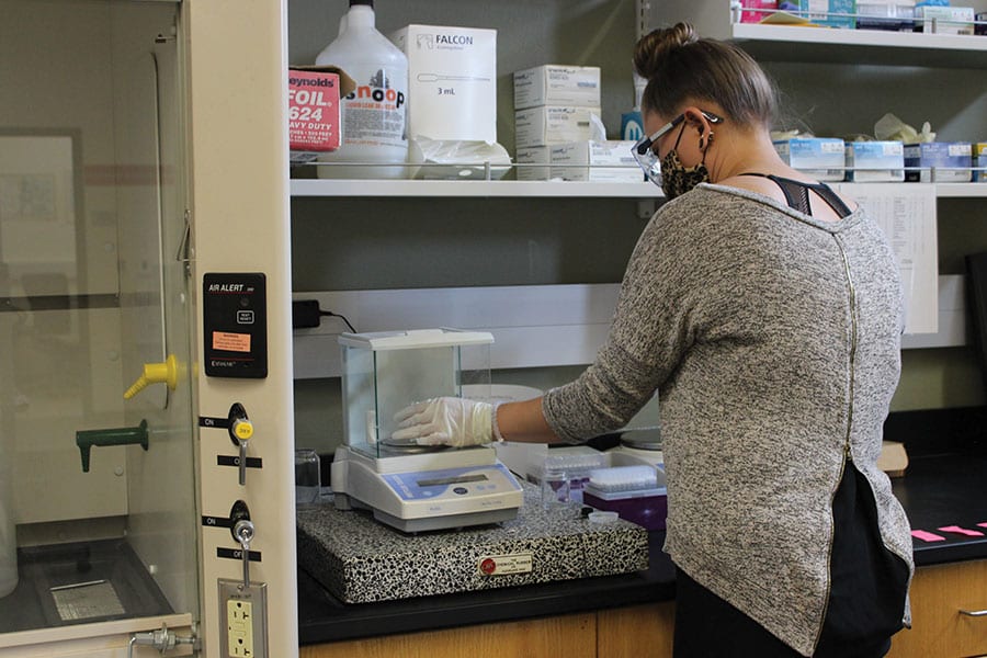 Photo of Alycia Galindo in a Laboratory