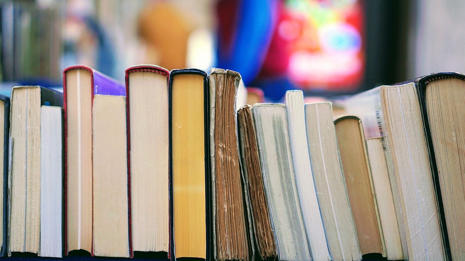 Books on a shelf