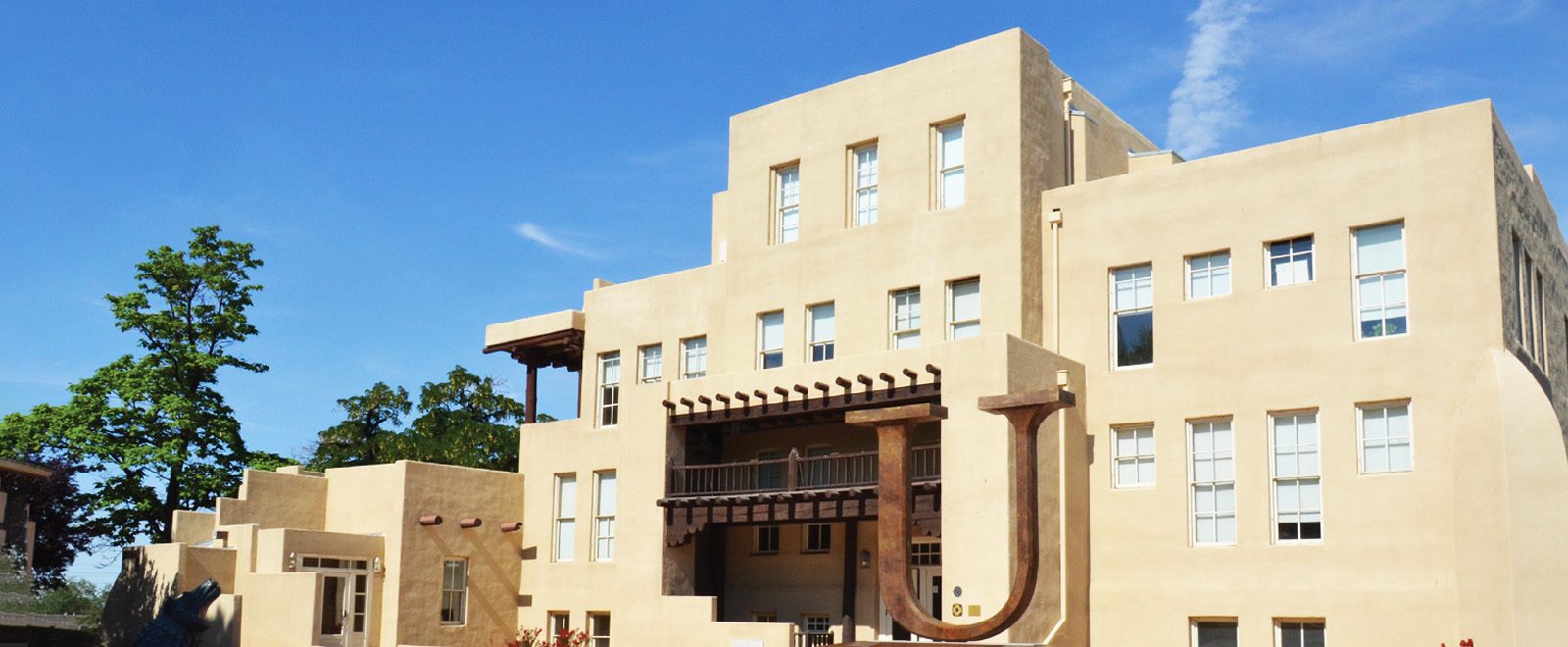 hodgin-hall-1 adobe style building in sunlight