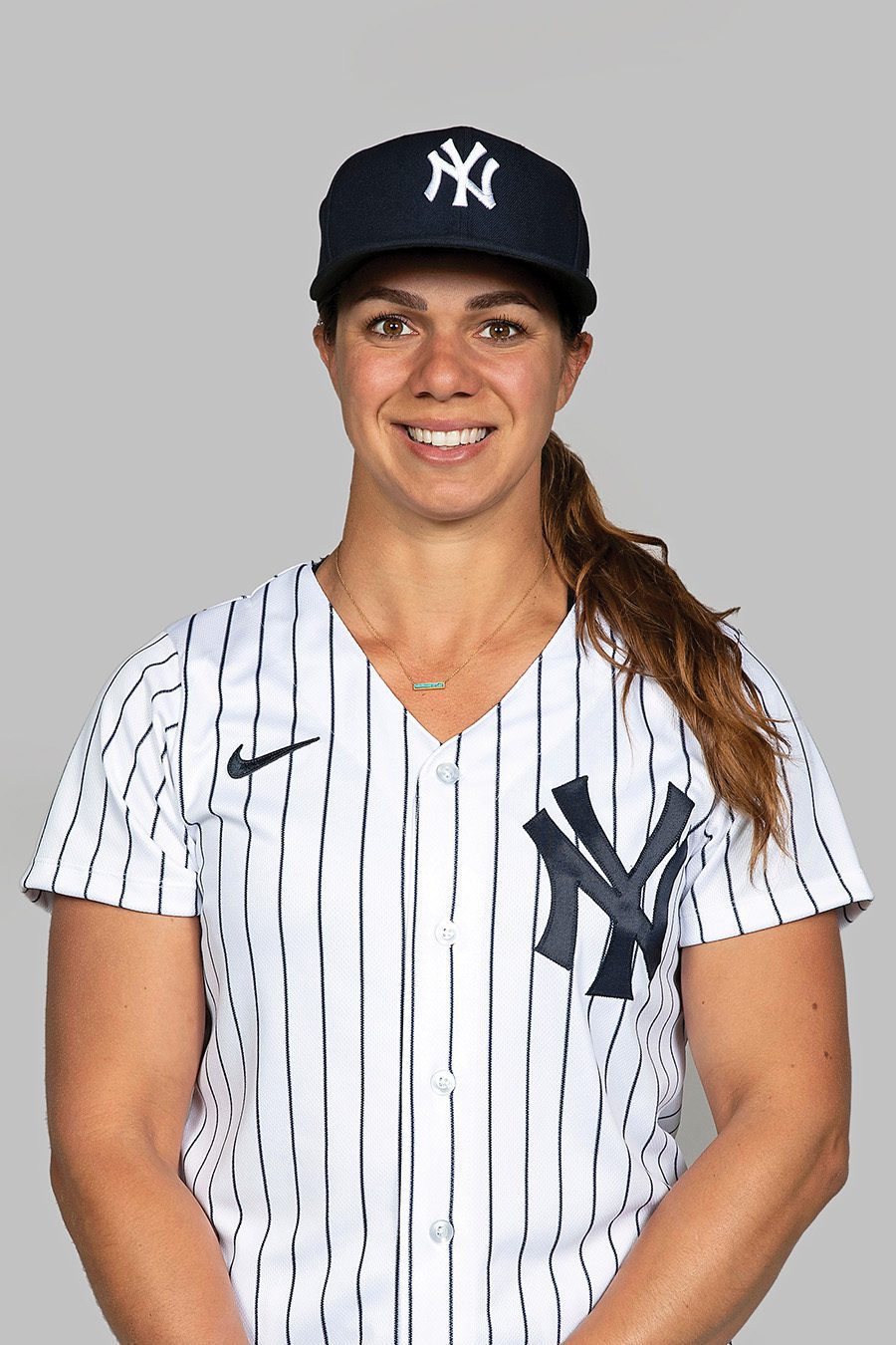 Rachel Balkovec official shot in Yankees uniform