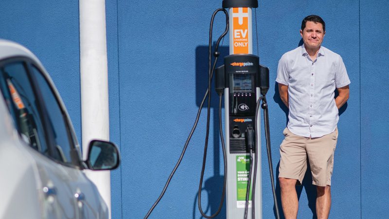 doug-campbell-2 Doug Campell with electric car charging